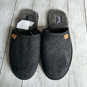 PREOWNED UGG MENS GREY SLIPPER SCUFF SLIDES SIZE 12